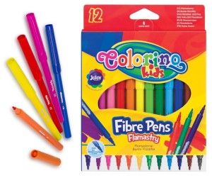Flamastry szkolne zestaw 12 kolorów Colorino