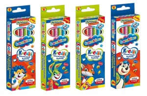 Kredki ołówkowe Bambino grube 6 kolorów + temperówka Jumbo St. Majewski