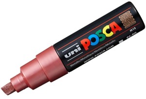 Marker z farbą Posca PC-8K metaliczny czerwony, Uni