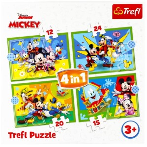 Puzzle 4 w 1 Wśród przyjaciół Disney Mickey Mouse, Trefl