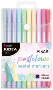 Flamastry pisaki pastelowe 10 kolorów Kidea