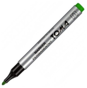 Marker permanentny zielony 1,5 mm okrągła końcówka Toma