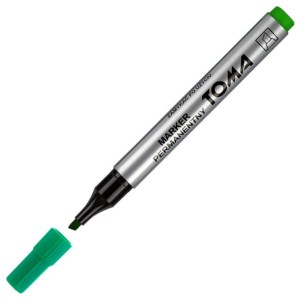 Marker permanentny zielony 1-5 mm ścięta końcówka Toma