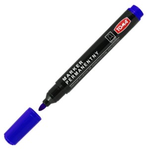 Marker permanentny niebieski 1,5 mm okrągła końcówka Toma
