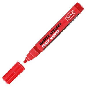 Marker kredowy czerwony okrągła końcówka 4,5 mm Toma
