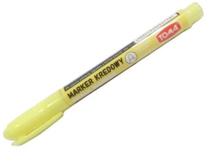 Marker kredowy żółty cienki 1,5 mm z klipsem Toma