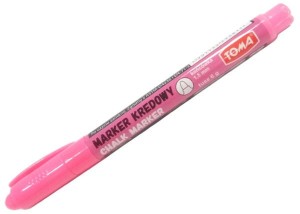 Marker kredowy różowy cienki 1,5 mm z klipsem Toma