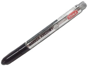 Marker kredowy srebrny cienki 1,5 mm z klipsem Toma