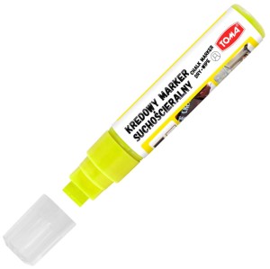 Marker kredowy żółty gruby 8x15 mm ścieralny na sucho Jumbo Toma