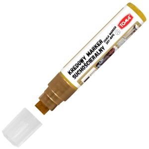 Marker kredowy złoty gruby 8x15 mm ścieralny na sucho Jumbo Toma