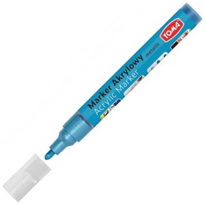Marker akrylowy niebieski jasny metaliczny z farbą 2,5 mm Toma