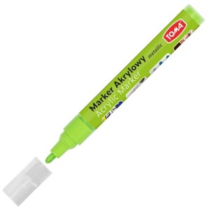 Marker akrylowy zielony jasny metaliczny z farbą 2,5 mm Toma