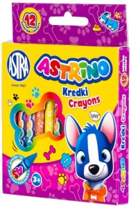 Kredki świecowe 12 kolorów Astrino grafionowe, Astra