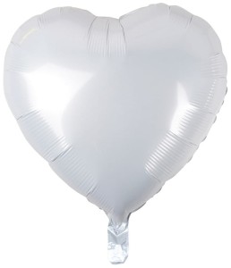 Balon foliowy Serce białe 37 cm, GoDan