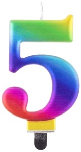 Świeczka urodzinowa Cyfra 5 Galaxy Tęczowa, Godan