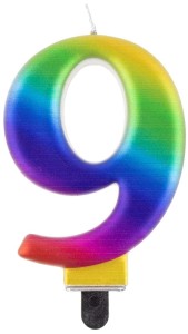 Świeczka urodzinowa Cyfra 9 Galaxy Tęczowa, Godan