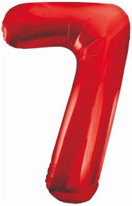 Balon foliowy Cyfra 7 czerwona 85 cm, GoDan