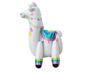 Balon foliowy Lama biała stojąca 65 cm, GoDan