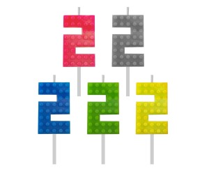 Świeczka urodzinowa Cyfra 2 Klocki GoDan