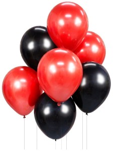 Bukiet balonowy kolorowy czerwono-czarny 30 cm 7 sztuk, GoDan