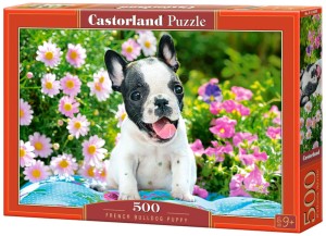 Puzzle 500 elementów Buldog Francuski Szczeniak, Castorland