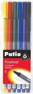 Cienkopisy zestaw 6 kolorów Trio Patio