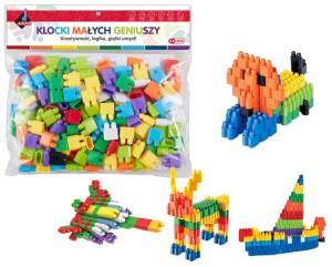 Klocki Małych Geniuszy Cegiełki 160 elementów 10 kolorów Askato