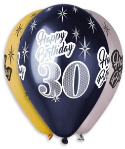 Balony Happy Birthday 30 metaliczne 6 sztuk 30 cm, GoDan