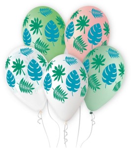 Balony Tropikalne Liście 5 sztuk 33 cm Premium Hel, Godan