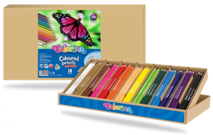 Kredki ołówkowe trójkątne duże opakowanie 168 sztuk 14 kolorów Colorino