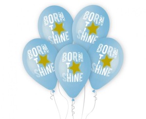 Balony Born To Shine niebieskie 5 sztuk 33 cm Premium Hel, Godan