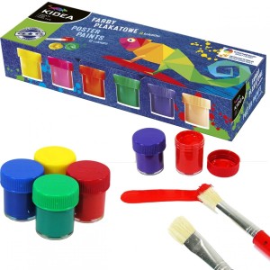 Farby szkolne plakatowe zestaw 12 kolorów Kidea