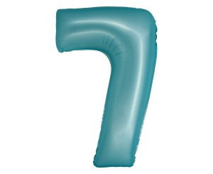 Balon foliowy Cyfra 7 niebieska jasna matowa 76 cm, GoDan
