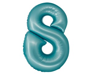 Balon foliowy Cyfra 8 niebieska jasna matowa 76 cm, GoDan