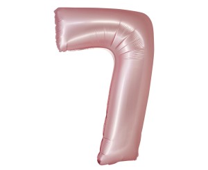 Balon foliowy Cyfra 7 różowa jasna matowa 76 cm, GoDan