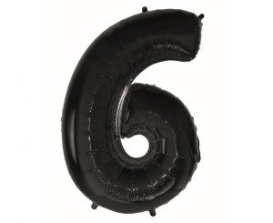 Balon foliowy Cyfra 6 czarna 92 cm, GoDan