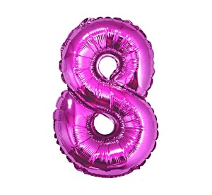Balon foliowy Cyfra 8 różowa 92 cm, Godan