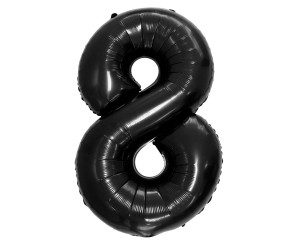 Balon foliowy Cyfra 8 czarna 92 cm, GoDan