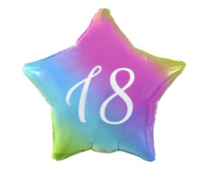 Balon foliowy Liczba 18 gwiazda gradient 44 cm Godan