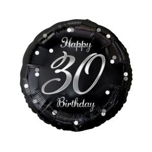Balon foliowy Liczba 30 Happy 30 Birthday czarny 36 cm, Godan