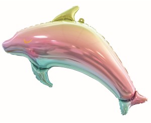 Balon foliowy Delfin tęczowy 93 x 50 cm, GoDan