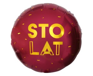 Balon foliowy Sto Lat bordowy 36 cm, Godan