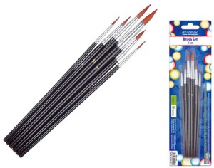 Pędzle szkolne do malowania farbami 6 sztuk, Starpak