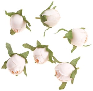 Główki kwiatowe Róża ecru 3 cm 6 sztuk, DP Craft