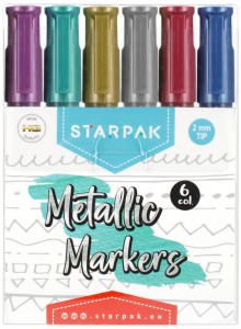 Marker metaliczny zestaw 6 kolorów 2 mm okrągła końcówka, Starpak