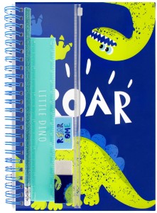 Zestaw szkolny notes + akcesoria Dino, Starpak