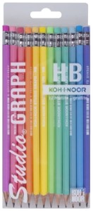 Ołówki szkolne z gumką 12 sztuk HB Studio Graph Mat, Koh i Noor