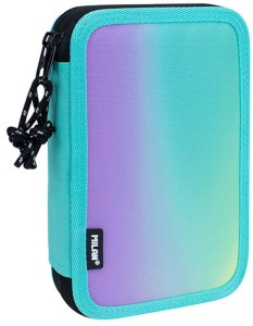 Piórnik szkolny z wyposażeniem podwójny Sunset zielony, Milan