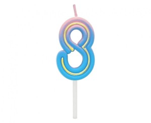 Świeczka urodzinowa Cyfra 8 Neon B&C, Godan