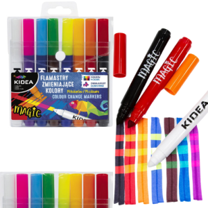 Flamastry magiczne zmieniające kolory zestaw 8 kolorów, Kidea